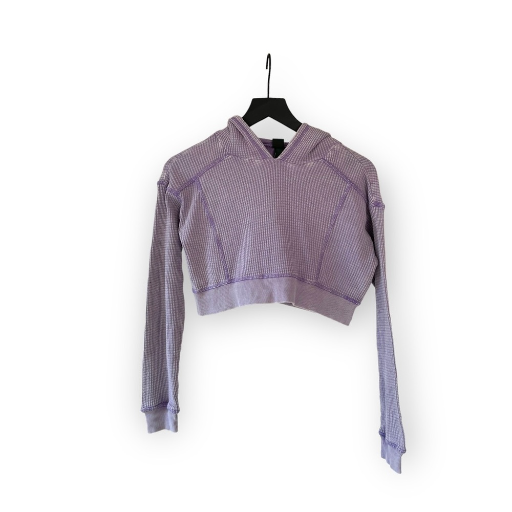 NWT Wild Fable cropped waffle material hooded top